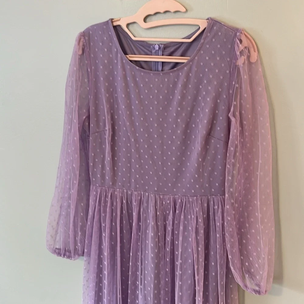 SHEIN women’s maxi dress. Small, lilac dot - Picture 3 of 6